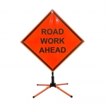 Roll Up Sign & Stand - 48 Inch Road Work Ahead Roll Up Reflective Traffic Sign